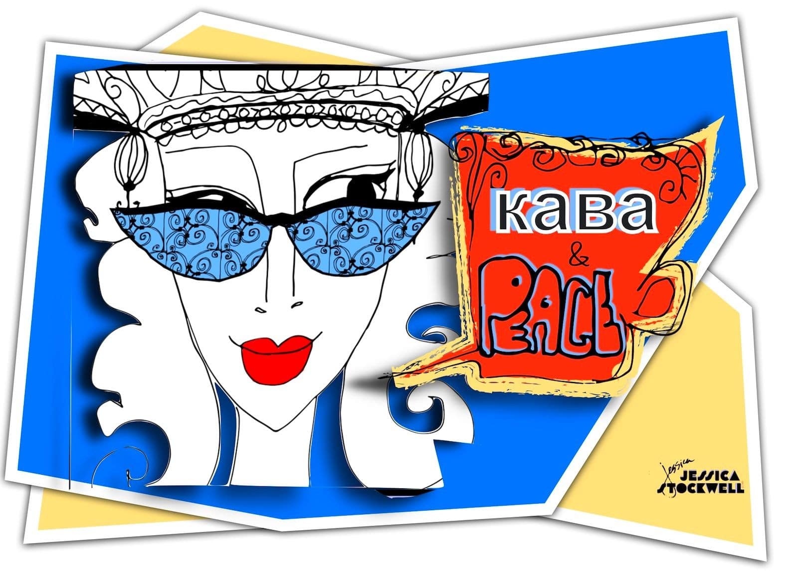 POP QUEENS for PEACE Collection 2o24  - ARTIST: Jessica Stockwell - POP QUEEN: The 2 Olenas - Title: KABA & PEACE