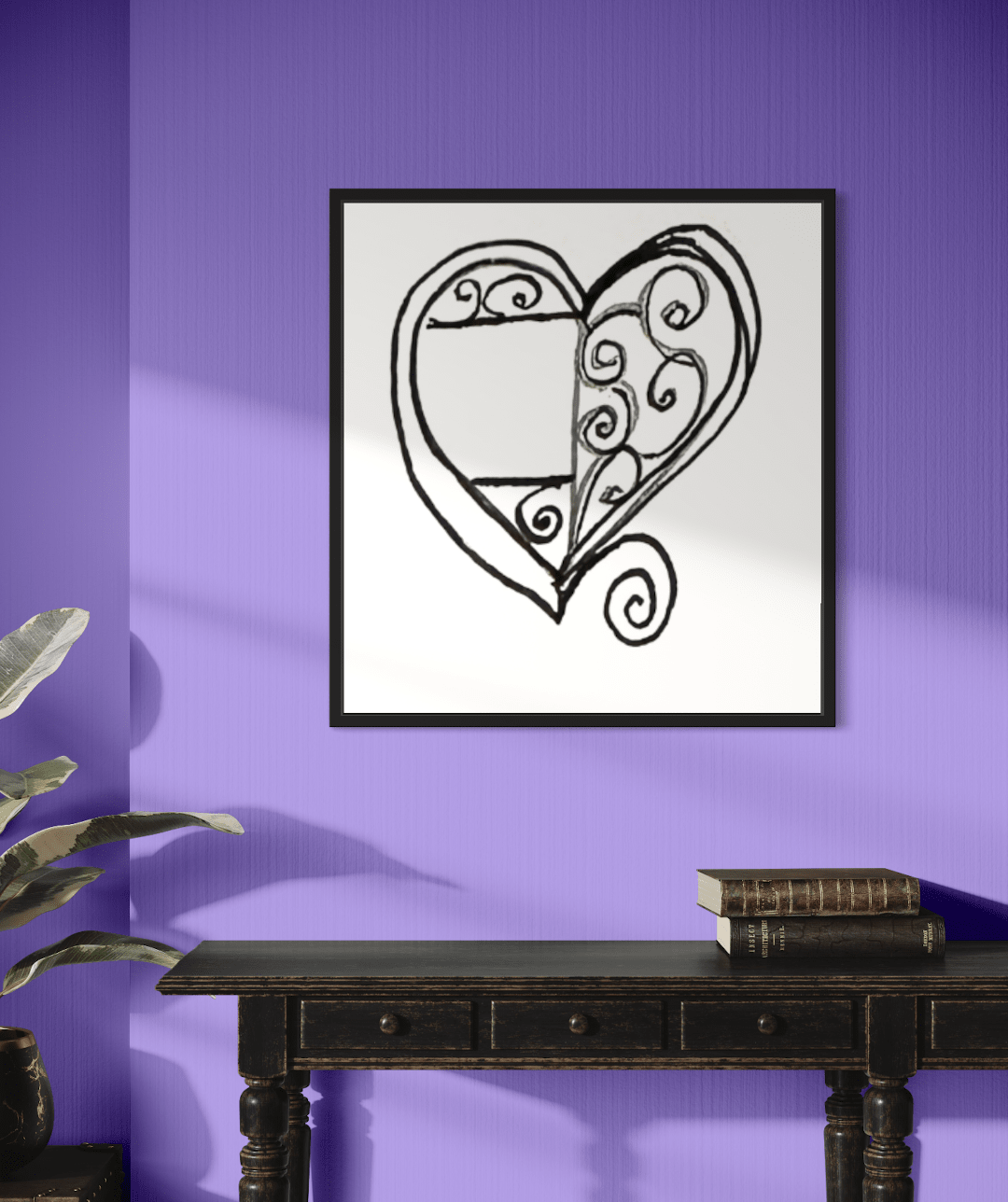 Jessica Stockwell Illustrtor Artist - interior prints - wrought iron flourishes - Jessica Motif-heart