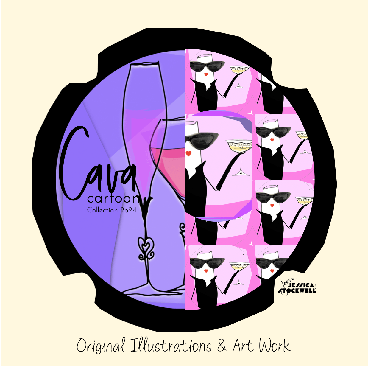 Crown Cap Design #3 2024 by Jessica. Part of the continuing CAVA CARTOON Collection.
