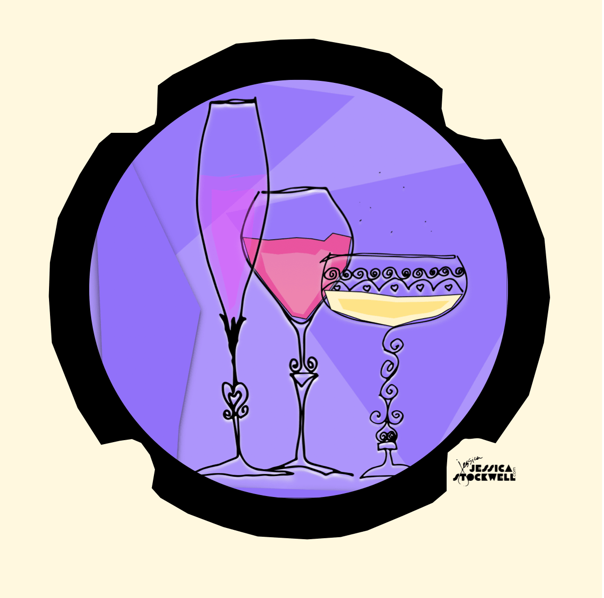 Crown Cap Design #2 2024 by Jessica. Part of the continuing CAVA CARTOON Collection.
